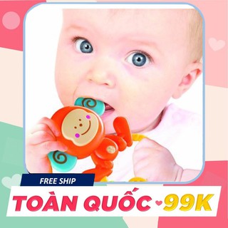 [Giá Tốt] Chú khỉ tinh nghịch xúc xắc, gặm nướu kèm treo nôi cũi, xe đẩy – BPA Free B KIDS 004499