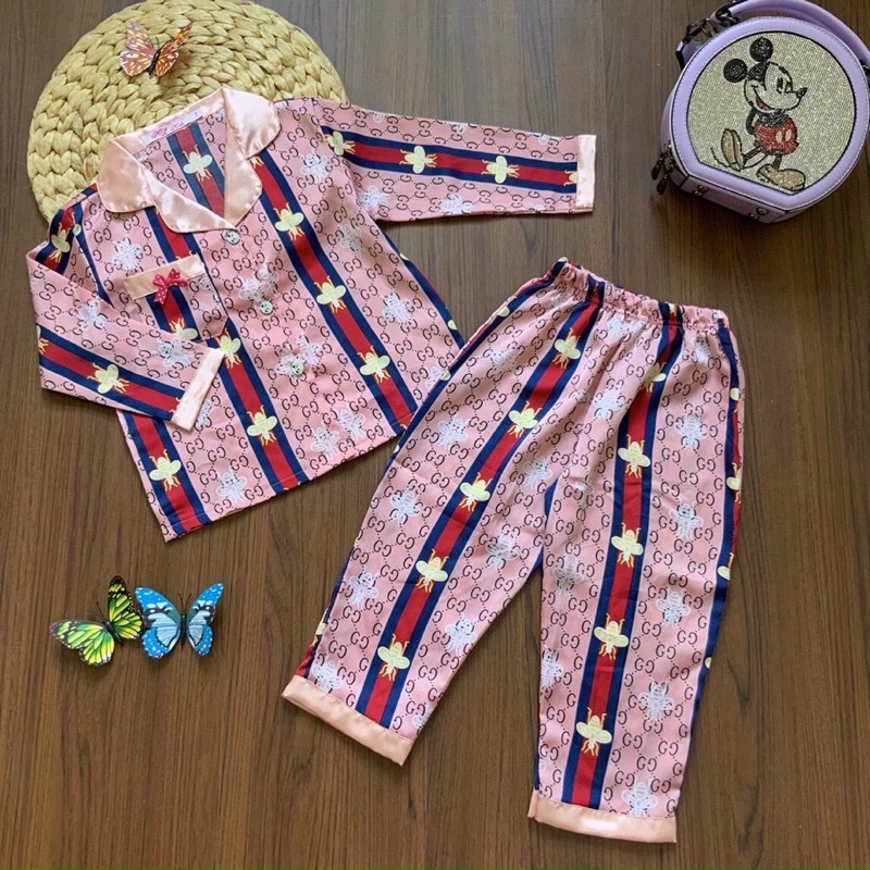 Bộ Pijama dài tay Lụa Satin cao cấp nhiều hình đẹp cho bé gái (12-33kg) - HIROKIDS