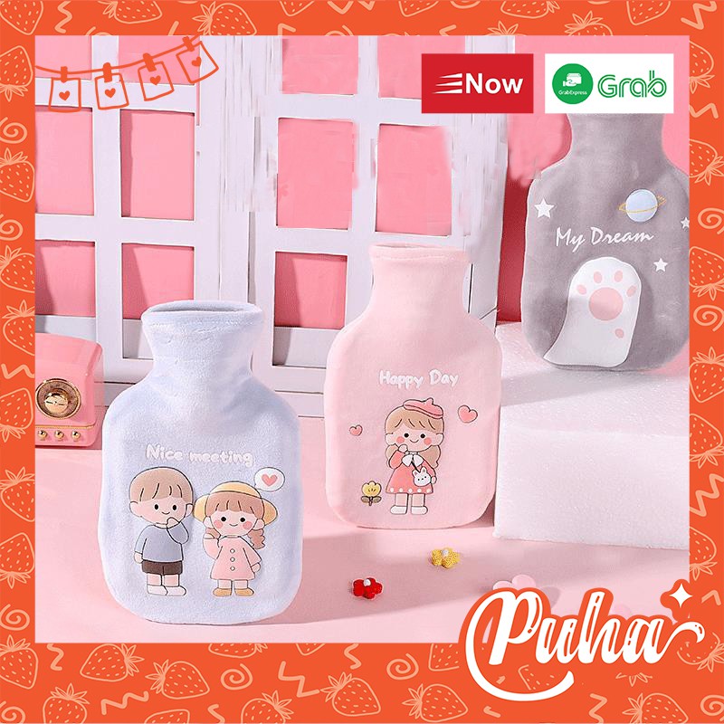 Túi chườm nóng lạnh Puha 350ml, túi nóng chườm bụng kinh sưởi ấm tay chân bụng