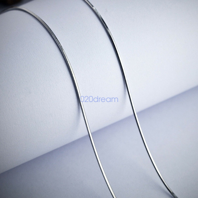 【Còn hàng】 100% Chính hãng 925 Sterling Silver Chain 0,7mm Snake Thin Chain 14-24 &quot;Inches Đóng dấu Món quà trang sức thời trang đơn giản