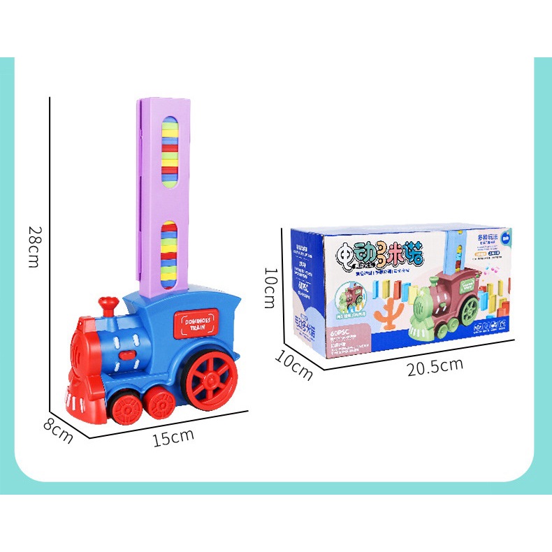 Đồ chơi tàu hỏa xếp domino tự động bằng nhựa tốt nhiều màu sắc đáng yêu