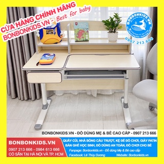 Bàn học sinh chống gù cận kèm giá sách, Bàn học Hàn Quốc Newber Luxury G600 cao cấp