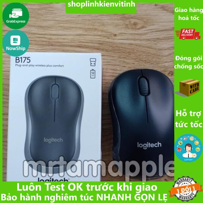 (CHUYÊN VĂN PHÒNG) CHUỘT KHÔNG DÂY LOGITECH B175 CHÍNH HÃNG (ĐEN XÁM)