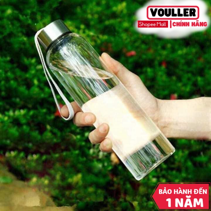 Bình Nước Vouller Thủy Tinh Bình Thủy Tinh 500Ml Chai Thủy Tinh Có Dây Xách