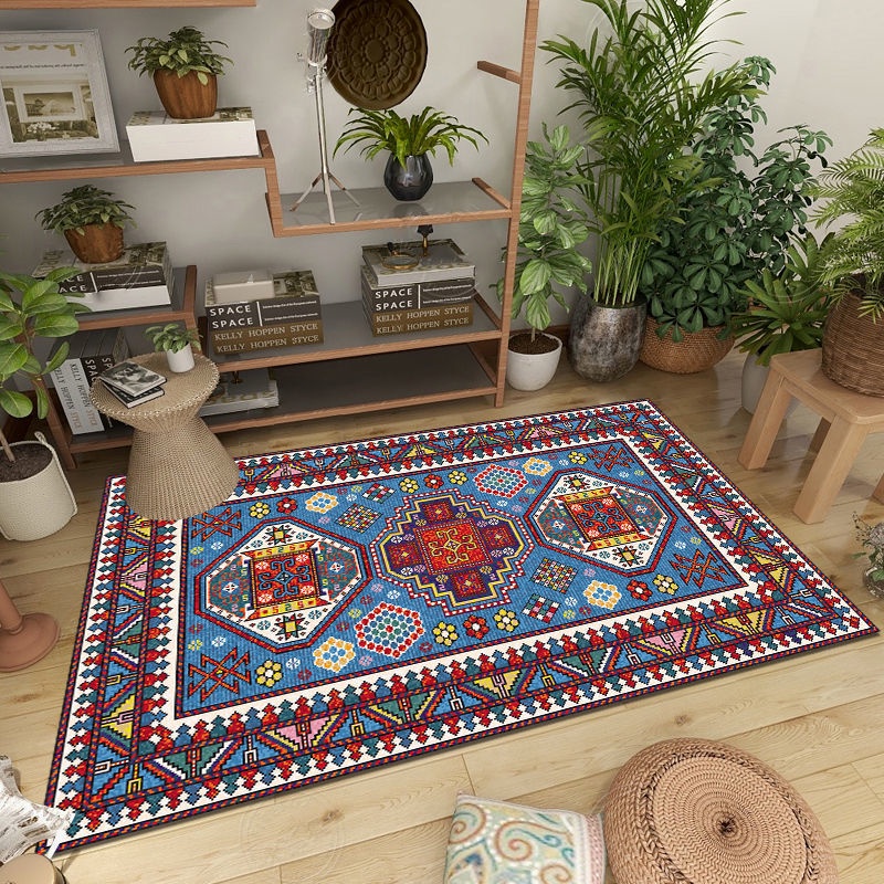 Thảm trải sàn họa tiết thổ cẩm phong cách retro châu âu*