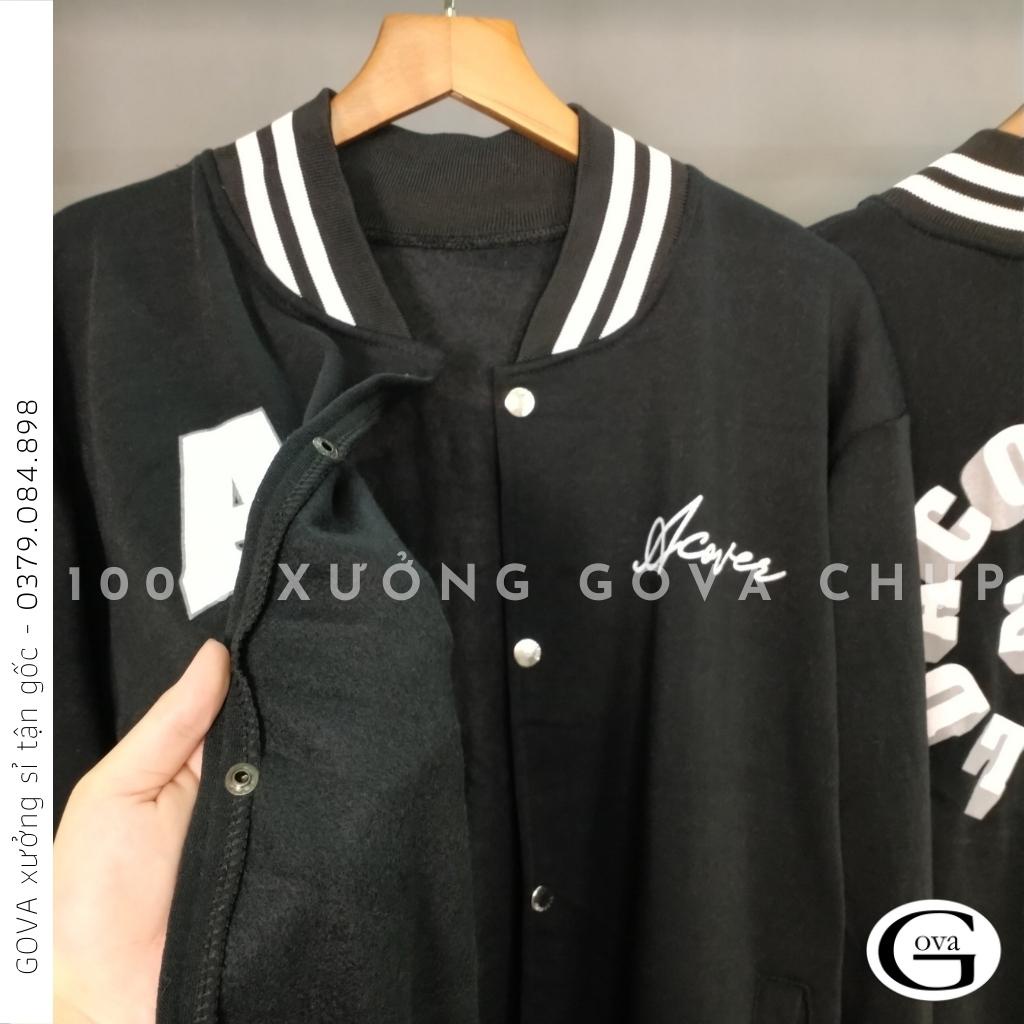 Áo Khoác Bomber Nỉ AR ACOVER Nam Nữ Form Rộng Vải Nỉ Hình In Đẹp GOVA