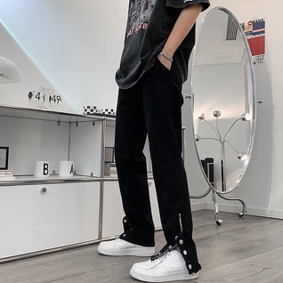 Quần Jeans Phối Khóa Gâu Phong Cách Unisex Dành Cho Nam Chất Liệu Bền Và Đẹp