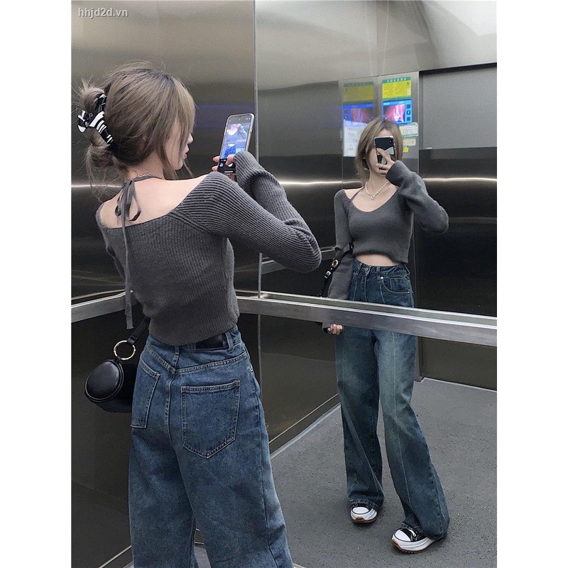 Quần Jean Ống Rộng Lưng Cao Phong Cách Retro Thời Trang Mùa Hè Mới 2022