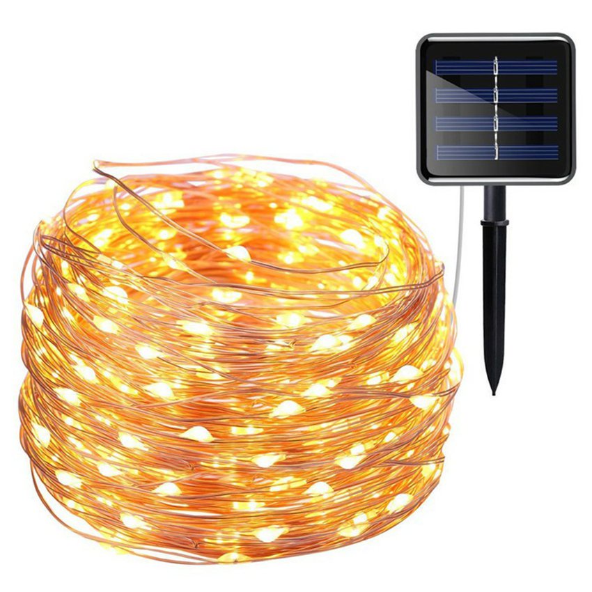 Dây Đèn Led Trang Trí 12M/22M 200led Chống Nước Sử Dụng Năng Lượng Mặt Trời