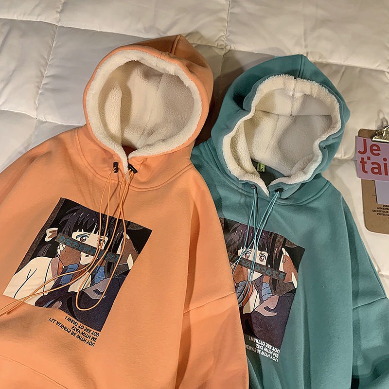 Áo hoodie mũ lót lông cừu trần bông chibi cực xinh | BigBuy360 - bigbuy360.vn