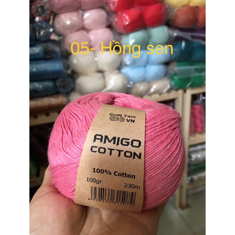 Sợi Amigo cotton (bảng màu từ 01-08)