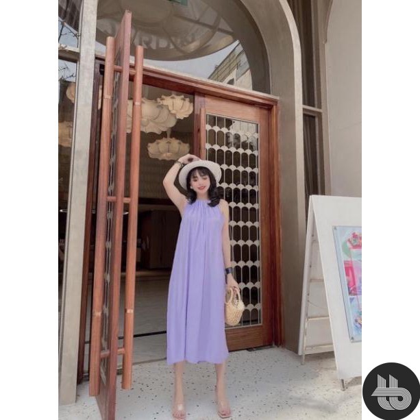 [ Mã FAMAYWA2 giảm 10K đơn 50K] Đầm Dáng Suông Váy Suông Kiểu Maxi Cổ Yếm Chất Đũi Mát | BigBuy360 - bigbuy360.vn