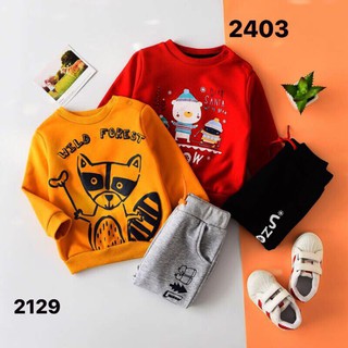 Freeship 99k TQ_Bộ nỉ bé trai Baby club các hình