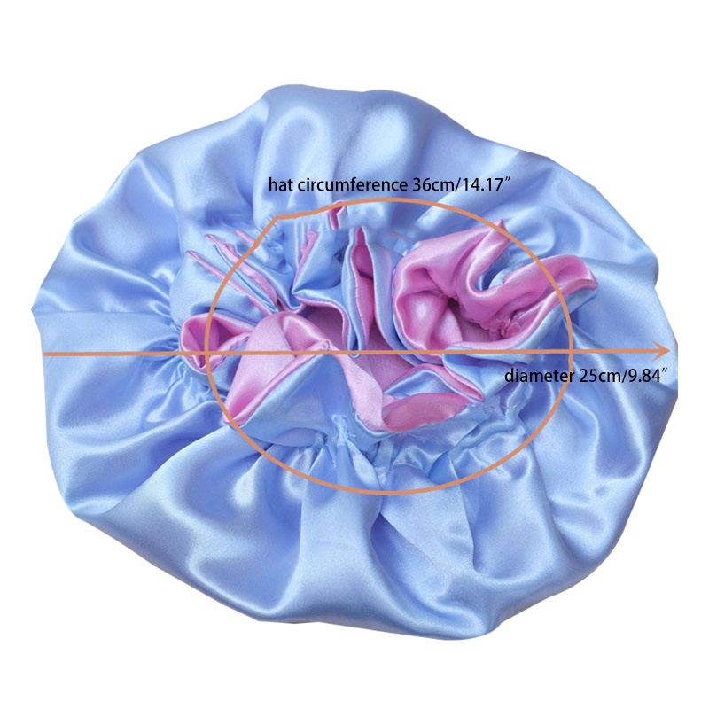 Mũ Trùm Đầu Bằng Satin Co Giãn Họa Tiết Hoa Anh Đào Dùng Khi Tắm Cho Bé