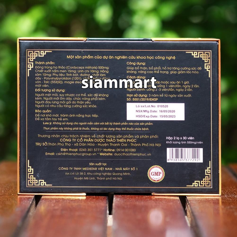 [Chính hãng] Viên Nang Đông Trùng Hạ Thảo Banikha Thiên Phúc hộp 2 lọ 60 viên | BigBuy360 - bigbuy360.vn