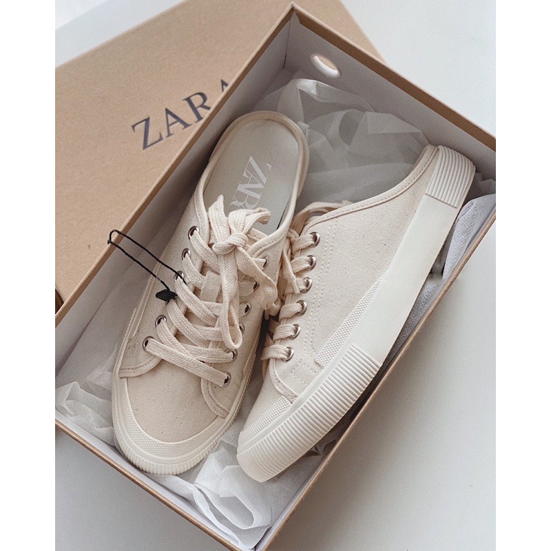 SẴN  Giày mules sục thể thao nữ sneaker đạp gót Z.a.r.a Mule basic thể thao đế bằng cao 3cm Ailee