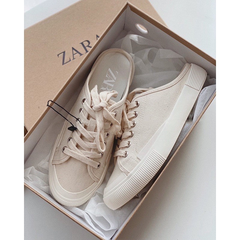 SẴN [FULL BOX HÀNG CAO CẤP] Giày mules sục thể thao nữ sneaker đạp gót Z.a.r.a Mule basic thể thao đế bằng cao 3cm Ailee