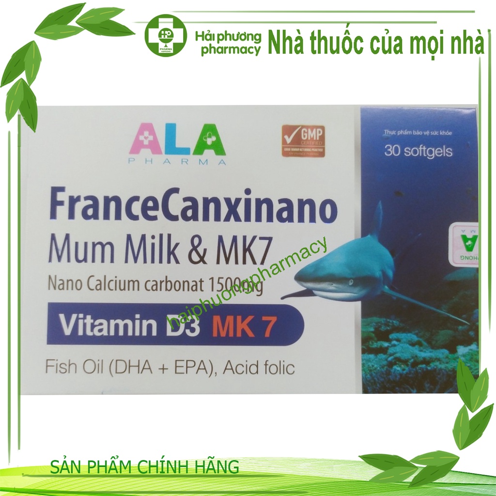 FRANCE CANXINANO Mum Milk MK7 bổ sung canxi , vitamin D3 và các khoáng chất cho trẻ, phụ nữ có thai và cho con bú