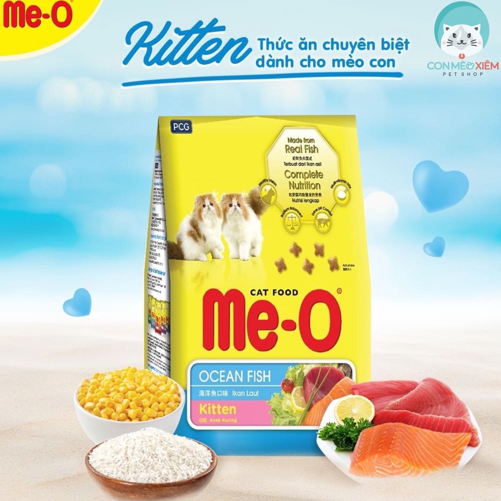 Hạt cho mèo Me o cá biển 400gr 1,1kg thức ăn khô mèo con nhỏ Con Mèo Xiêm