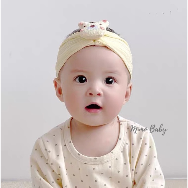 Băng đô bản to chất vải thun gân hình chú hổ xinh xắn cho bé BD69 Mimo Baby