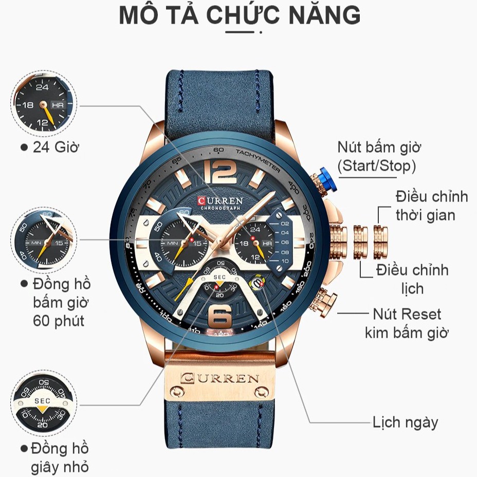 Đồng hồ Curren Men’s dây da | BigBuy360 - bigbuy360.vn