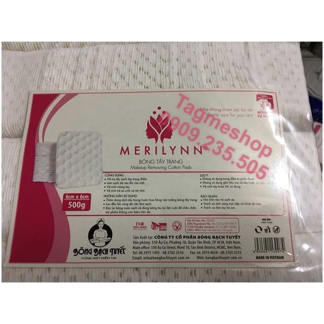 Bông tẩy trang Bạch Tuyết hạt massage Merilynn - gói 500gr | BigBuy360 - bigbuy360.vn