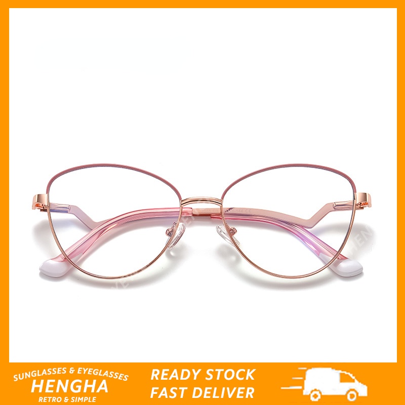 Mắt Kính Gọng Kim Loại Cong Tròng Chống Ánh Sáng Xanh Thời Trang Phương Tây