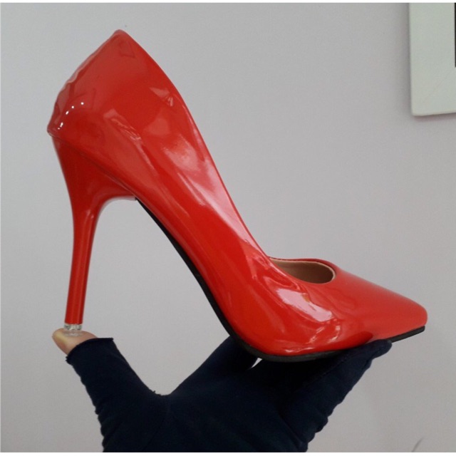 Giày cao gót nhọn 8 phân da bóng mềm_HDO