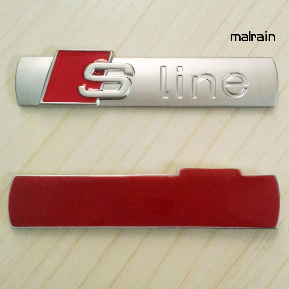 【VIP】3D Metal Emblem Badge Car Sticker for Audi Sline Logo Auto Decal Accessories