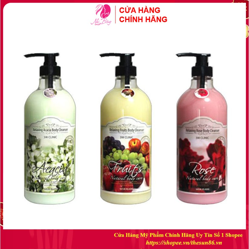 [Thơm Quyến Rũ - Hàng Nhập Khẩu] Sữa tắm dưỡng da cao cấp tinh chất từ thiên nhiên 3W Clinic Hàn Quốc 1000ml