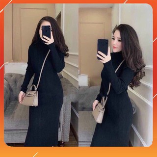 Váy len body cổ lọ dài tay