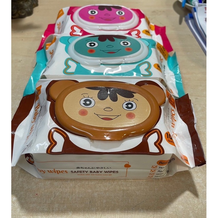 Combo 10 khăn giấy ướt Baby Wipes Gấu 150gr siêu dày