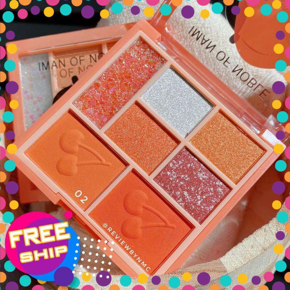 [FreeshipMax] 🍒Nhủ mắt kim tuyến iMan 🍑Peach 7 ô & má hồng🍒