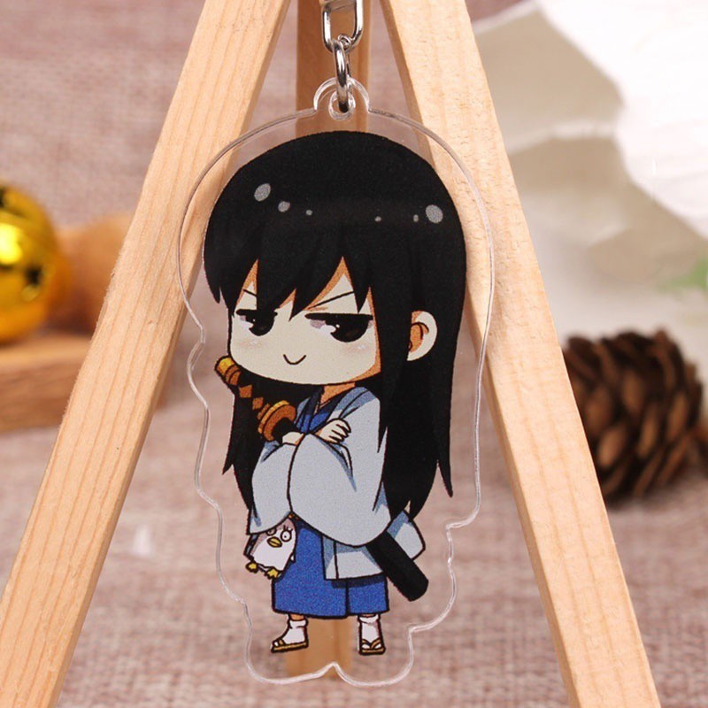 Móc Khóa Nhựa Acrylic Hai Mặt Trong Suốt In Hình Gintama