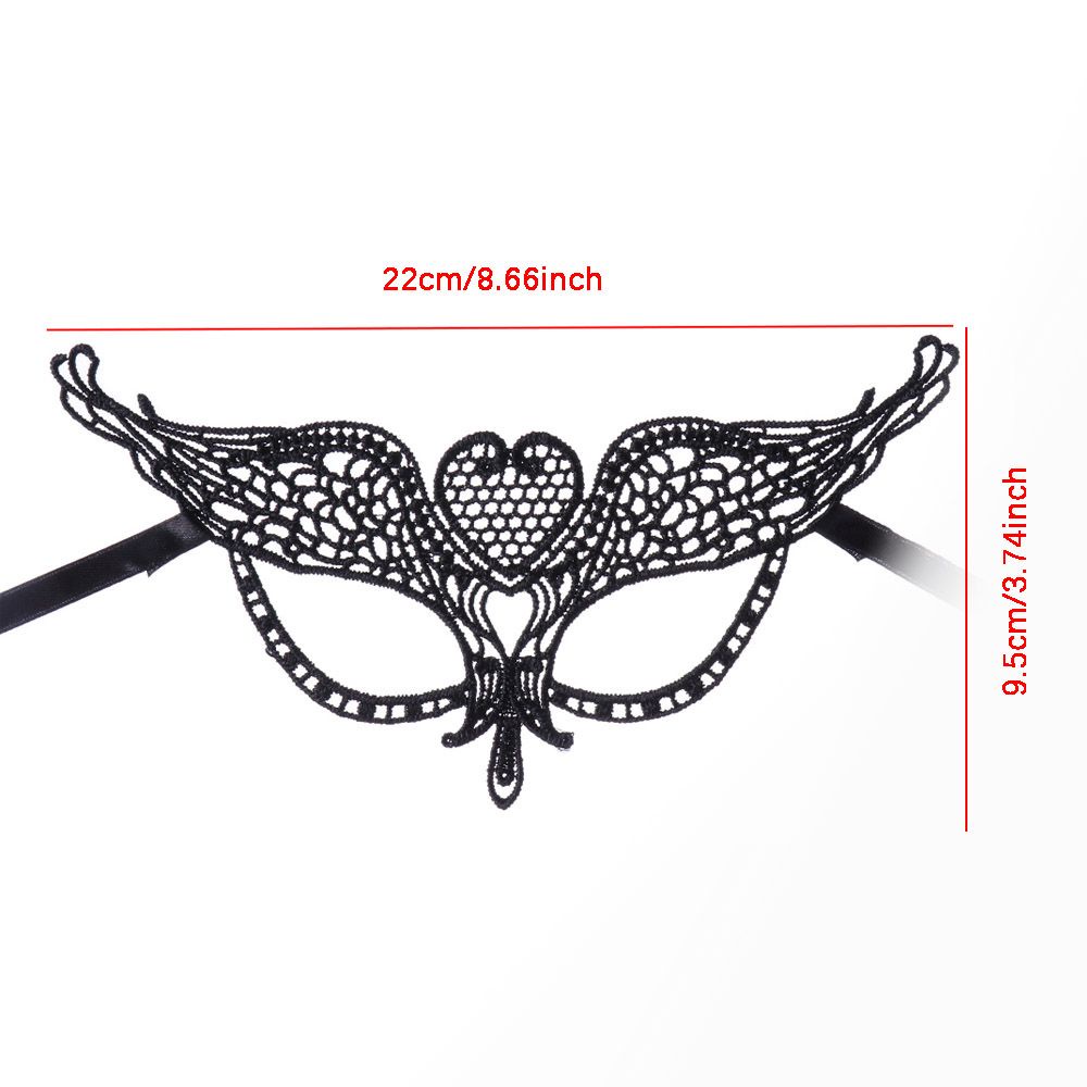 CONOPERY Bịt mắt ren che nửa mặt màu đen phong cách gothic hóa trang halloween dành cho nữ