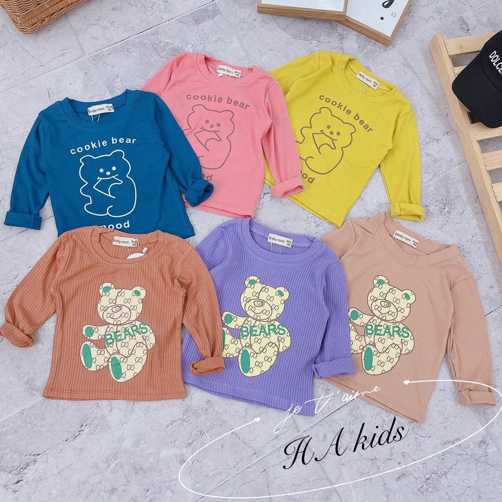 bộ dài hình gấu chất mềm mịn co giãn thoải mái cho bé 8-18kg