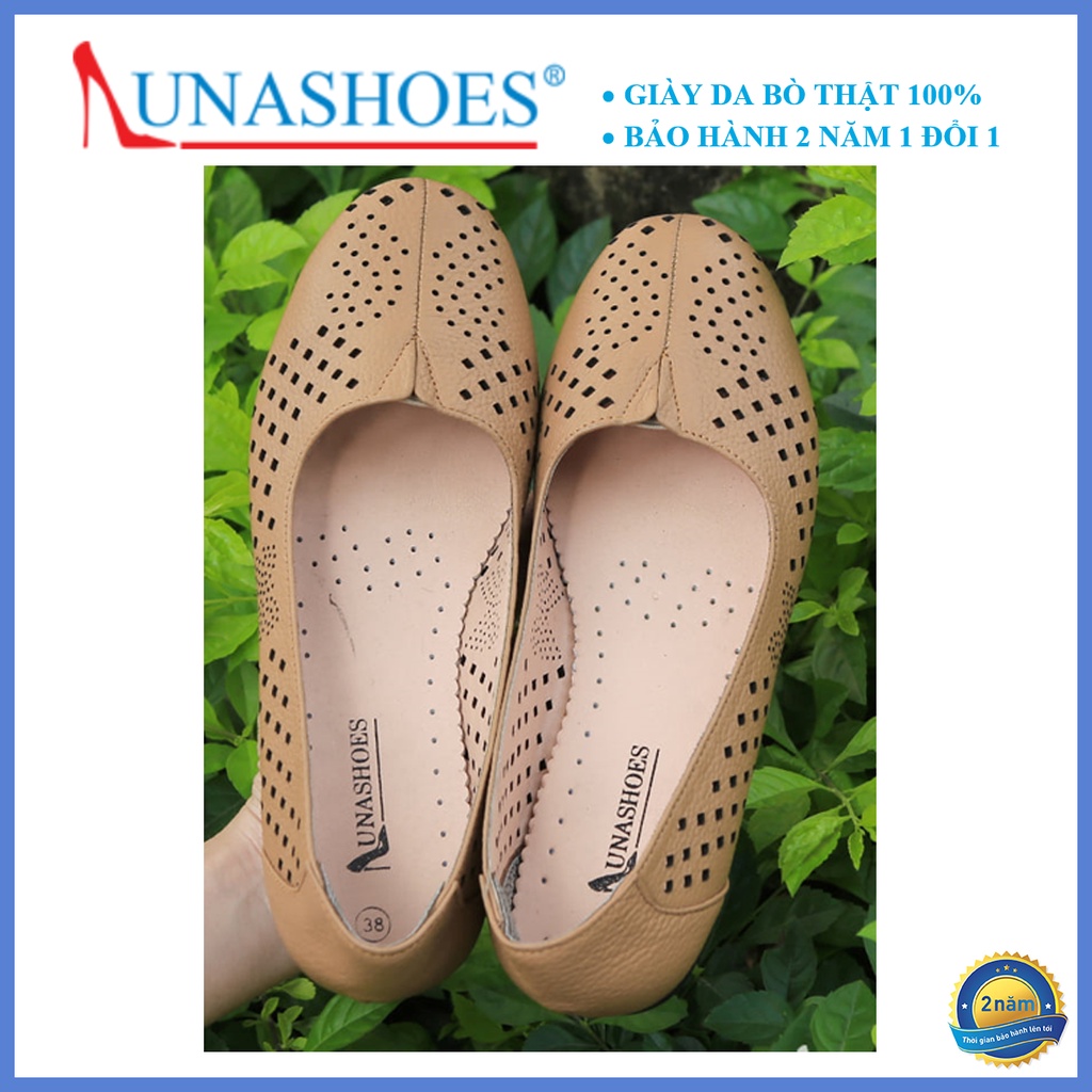 Giày bệt nữ, giày búp bê nữ da bò Lunashoes 1069 màu đen nâu trắng vàng bảo hành 24 tháng 1 đổi 1 giày búp bê