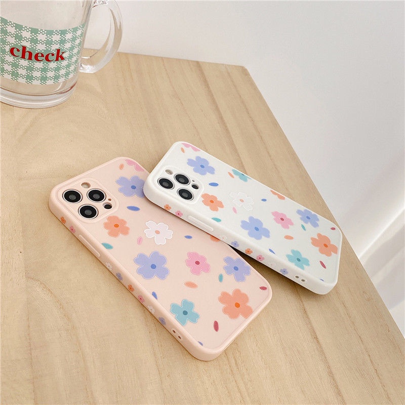 Ốp điện thoại in họa tiết hoa nhiều màu sắc thích hợp cho iPhone 12 11 pro max x xs max xr 7 8 plus