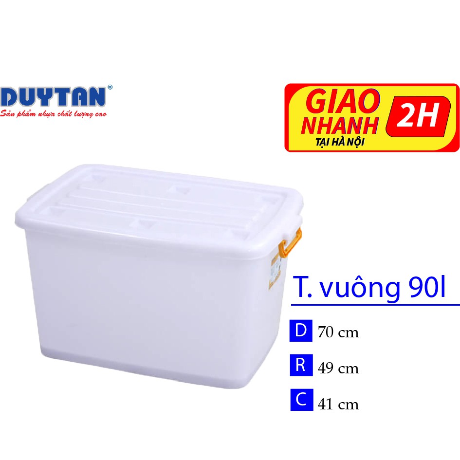 [Mã SKAMLTSM9 giảm 10% đơn 99K] (Hà Nội) Thùng nhựa vuông (Nhựa Đục) - nhiều kích thước