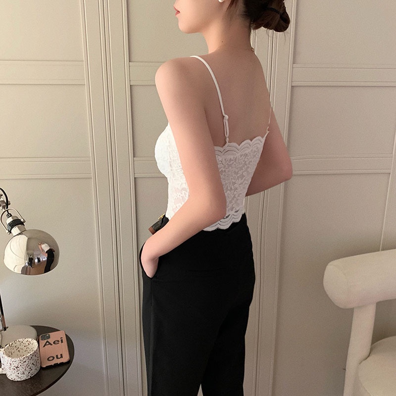 DIDIKA Áo Lót Ống Phối Ren Có Mút Đệm Ngực Phong Cách Pháp Thời Trang Quyến Rũ Cho Nữ