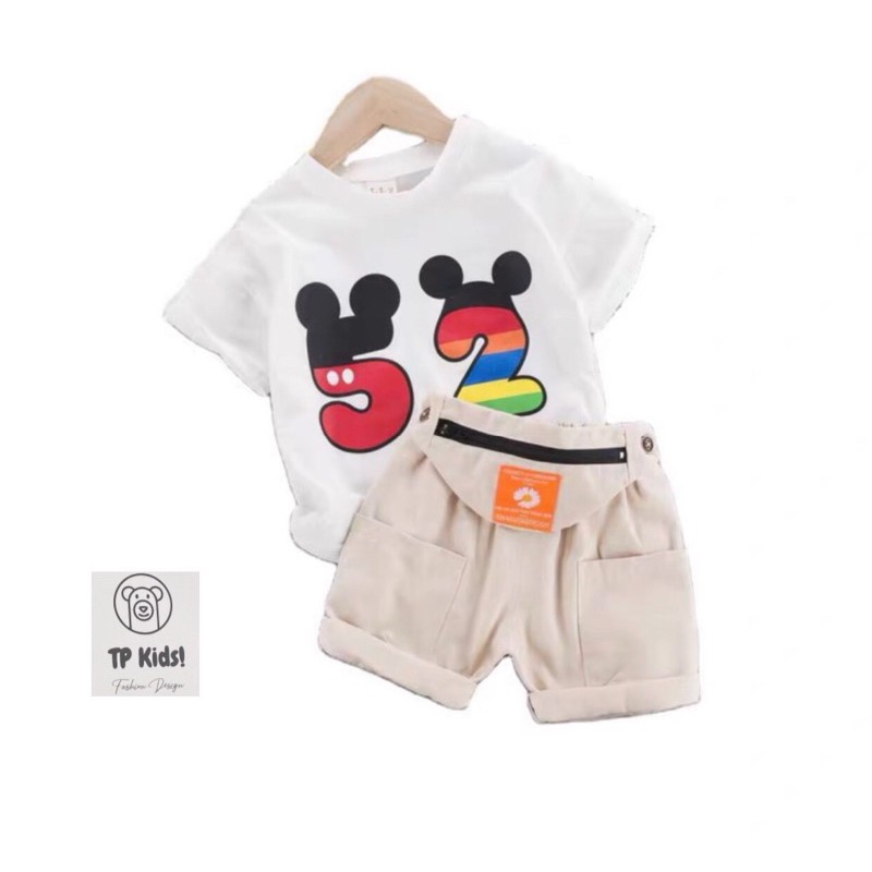 Set bộ Mickey - quần kaki - kèm túi đeo bụng siêu siêu yêu !