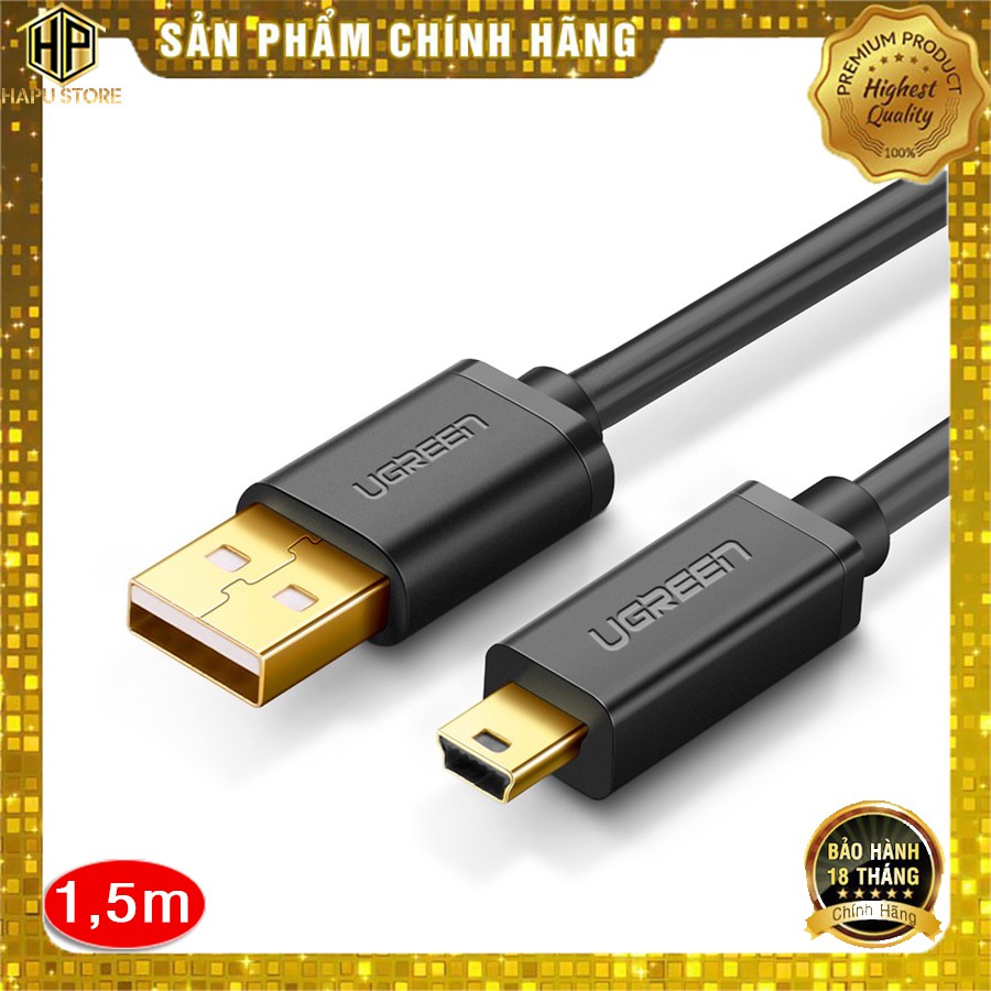 Cáp Mini USB to USB 2.0 Ugreen 10385 dài 1,5m chính hãng - HapuStore