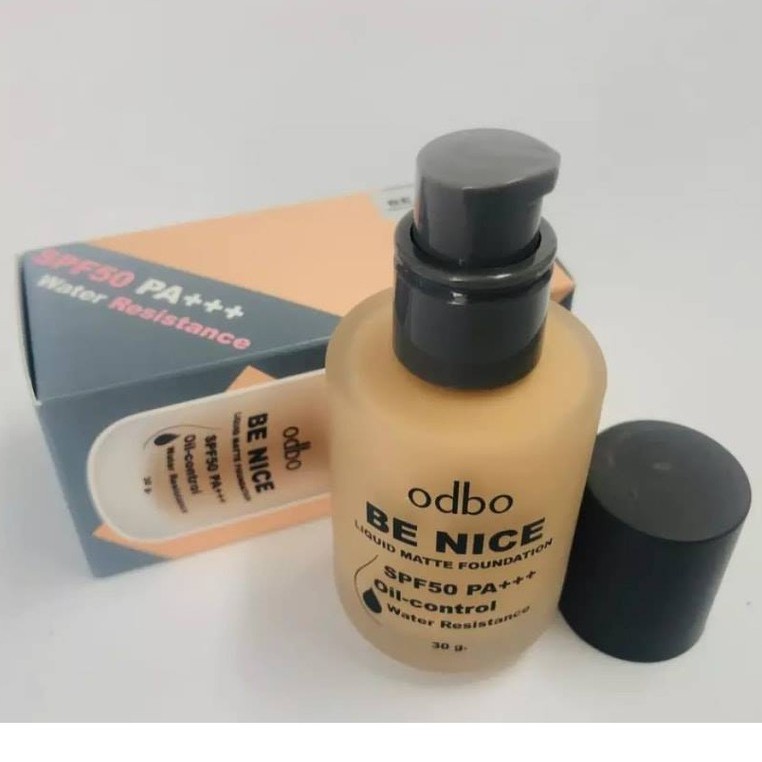 Kem Nền Siêu Lỳ &amp; Kiềm Dầu Odbo Be Nice Liquid Matte Foundation SPF50 PA+++ OD440