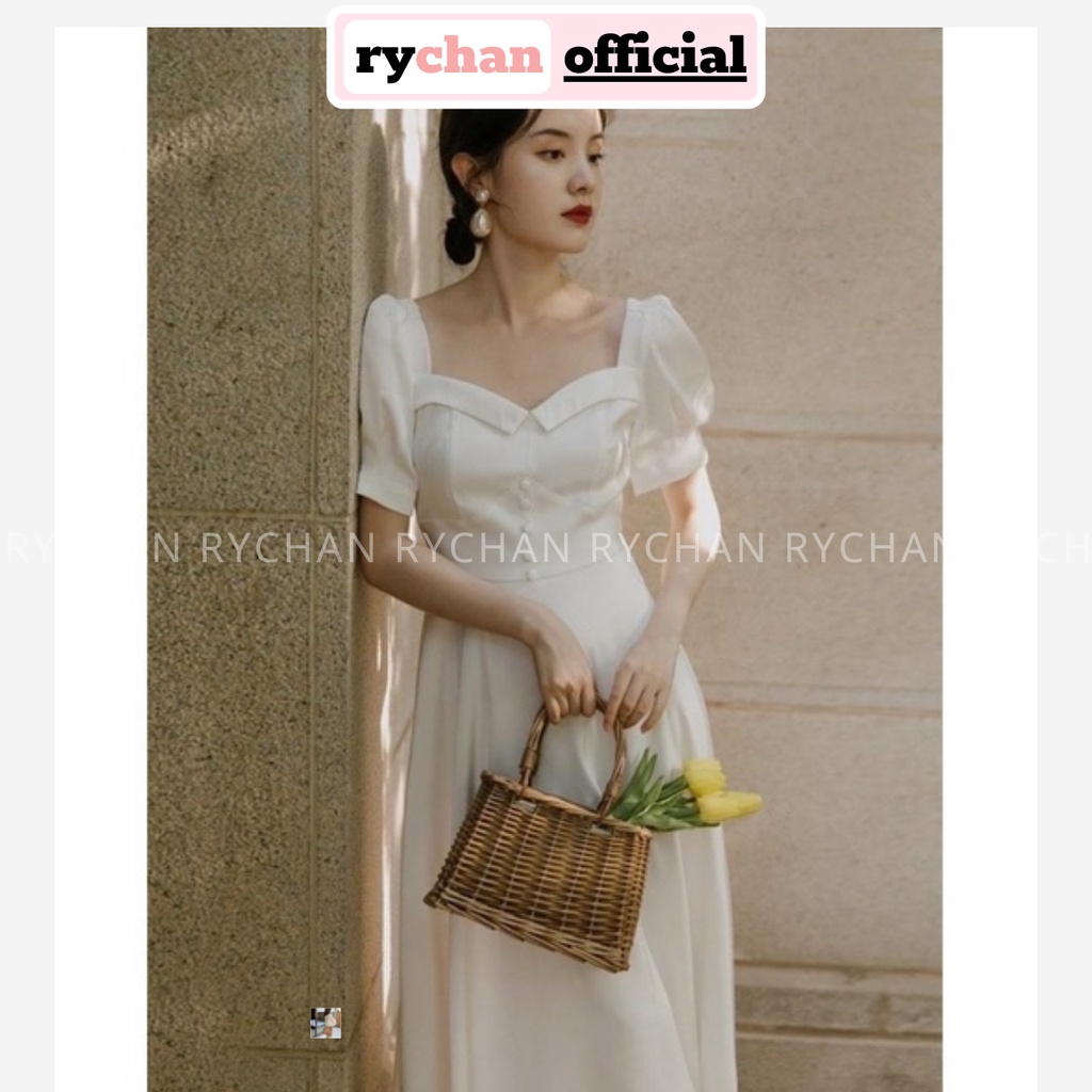 Đầm Trắng Dáng Midi Xoè (Có Lót Trong) - DX9976