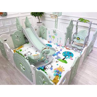 (TẶNG THẢM 100 BÓNG ) COMBO CẦU TRƯỢT XÍCH ĐU  - QUÂY BÓNG - CHO BÉ CAO CẤP BẢO HÀNG 12 THÁNG