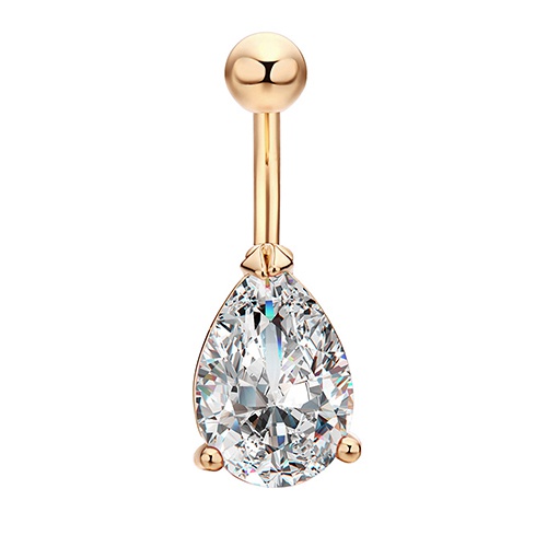 Khuyên rốn hình giọt nước đính kim cương thời trang cho nữ