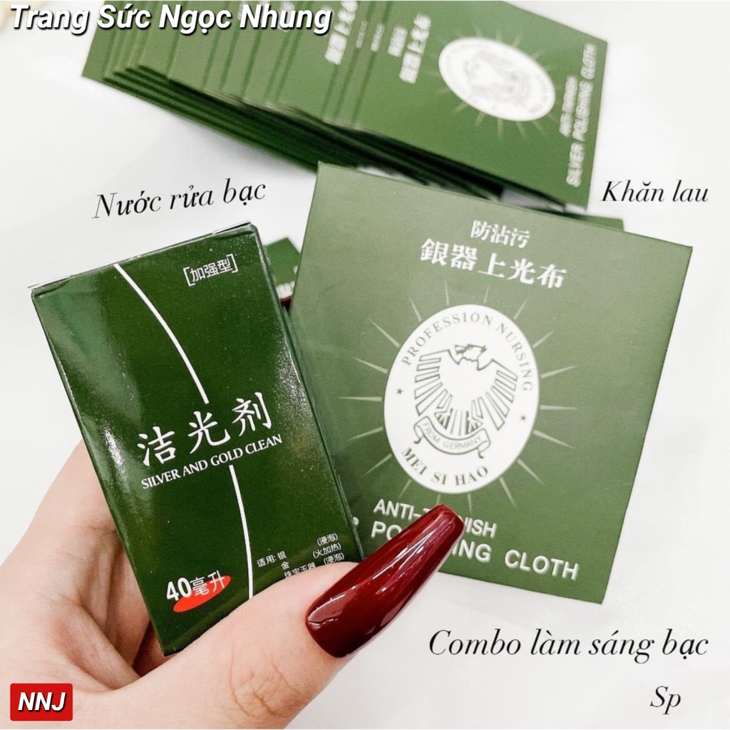 Combo nước rửa và khăn lau trang sức bạc-M250