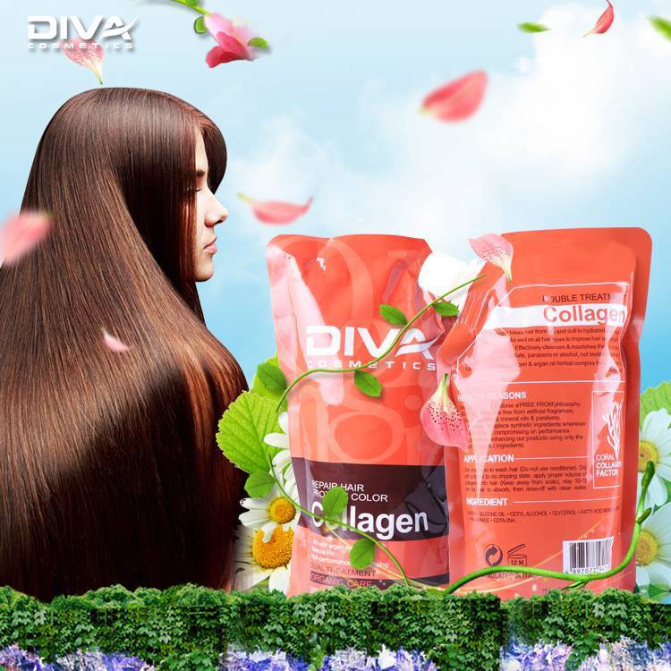 Hấp dầu ủ tóc Diva Collagen Hair Repair siêu mượt cho tóc khô hư tổn 500ml ( New )