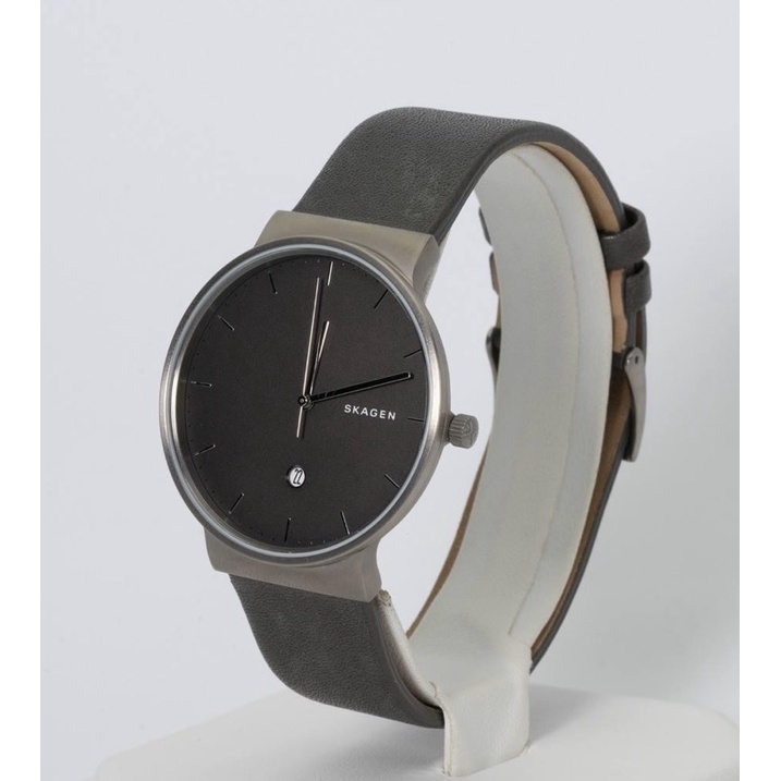 Đồng hồ nam dây da đen Skagen men Grey SKW6320 Quartz 40mm