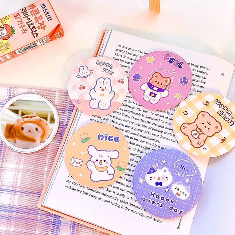 Gương trang điểm hình tròn họa tiết hoạt hình dễ thương